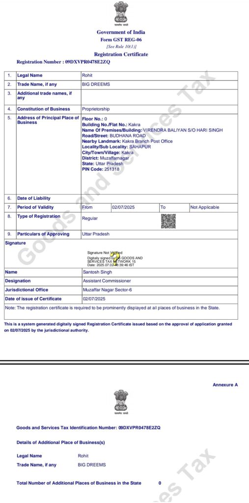 GST Registration Bigdreems